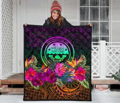 Federated States of Micronesia Premium Quilt - Summer Hibiscus