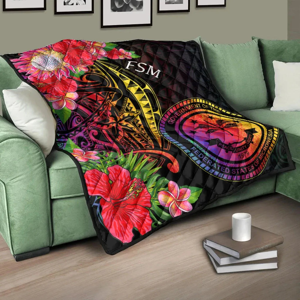 Federated States of Micronesia Premium Quilt - Tropical Hippie Style
