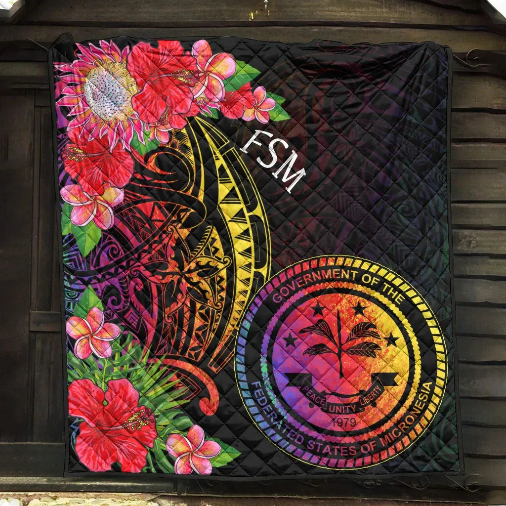 Federated States of Micronesia Premium Quilt - Tropical Hippie Style