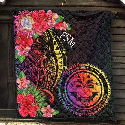 Federated States of Micronesia Premium Quilt - Tropical Hippie Style