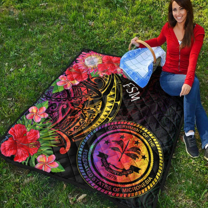 Federated States of Micronesia Premium Quilt - Tropical Hippie Style