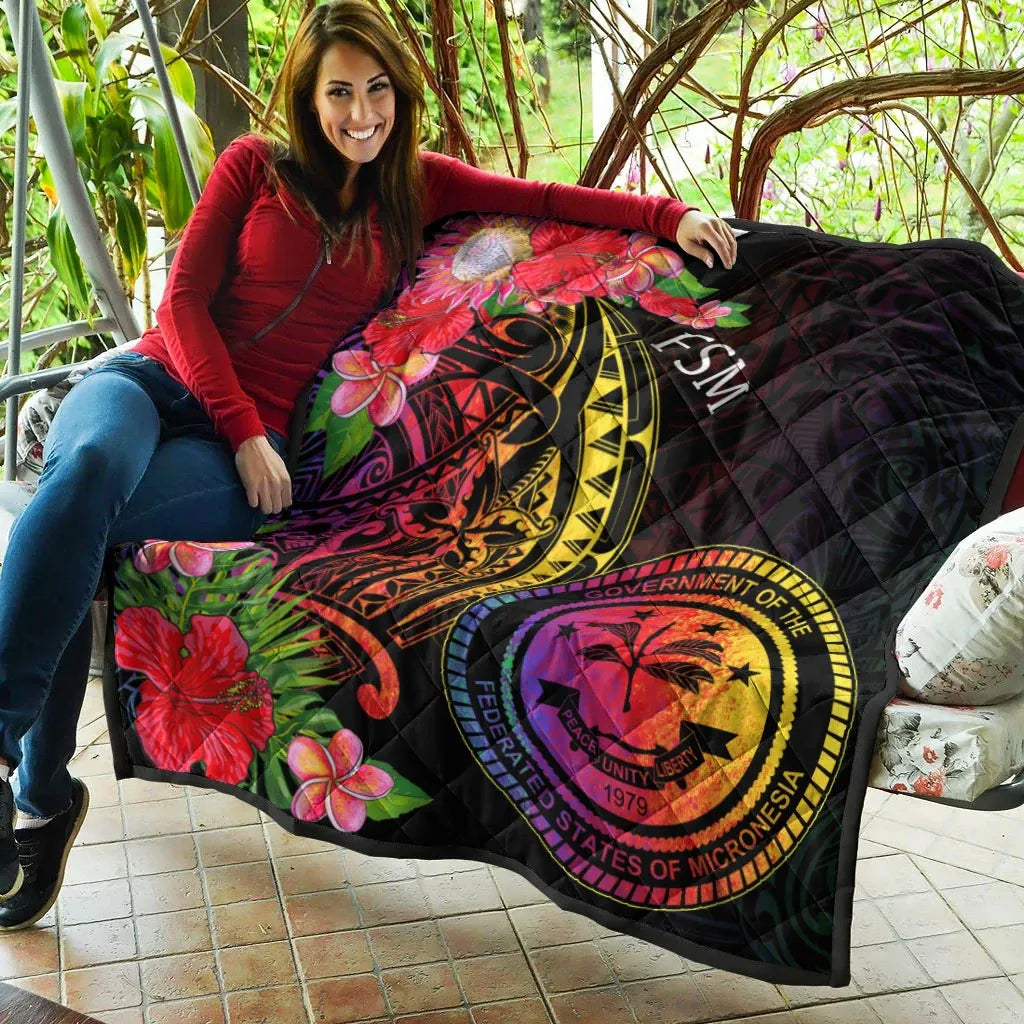 Federated States of Micronesia Premium Quilt - Tropical Hippie Style