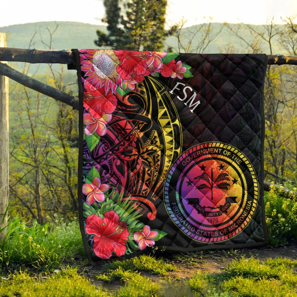 Federated States of Micronesia Premium Quilt - Tropical Hippie Style
