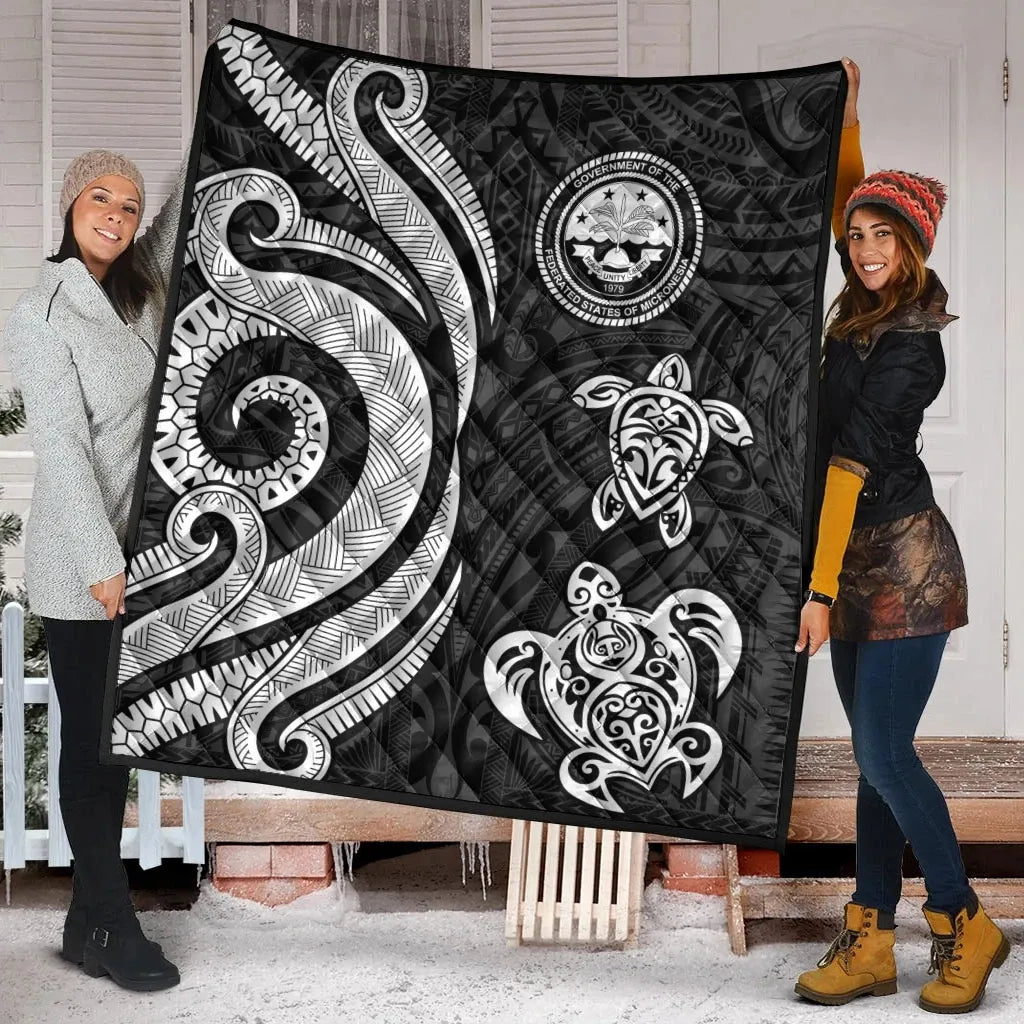 Federated States of Micronesia Premium Quilt - White Tentacle Turtle