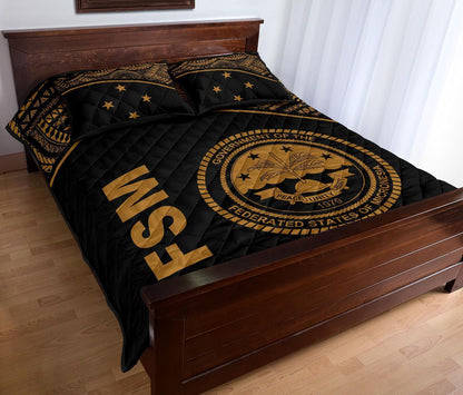 Federated States of Micronesia Quilt Bed Set - Federated States of Micronesia Seal Curve Version