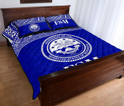 Federated States of Micronesia Quilt Bed Set - Federated States of Micronesia Seal Blue Version