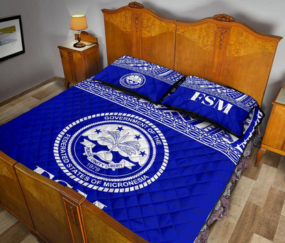 Federated States of Micronesia Quilt Bed Set - Federated States of Micronesia Seal Blue Version
