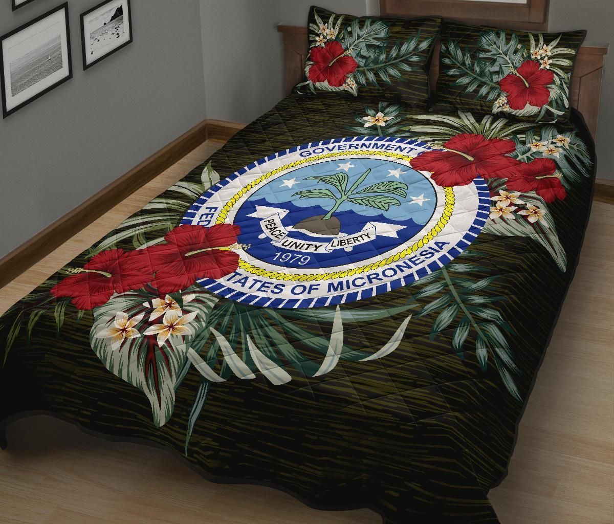 Federated States of Micronesia Polynesian Quilt Bed Set - Special Hibiscus