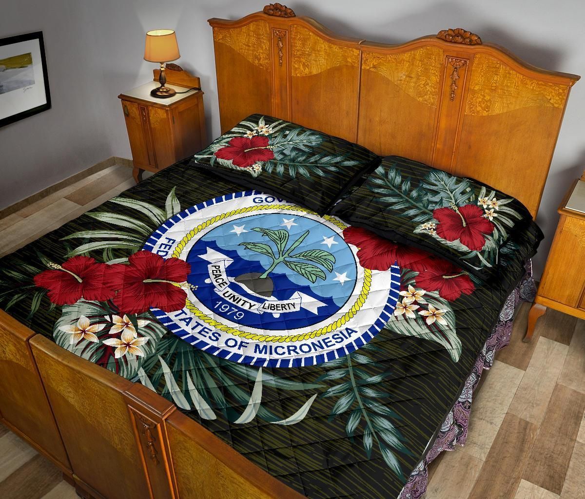 Federated States of Micronesia Polynesian Quilt Bed Set - Special Hibiscus