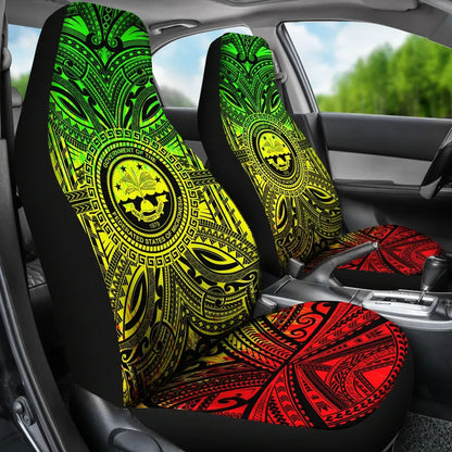 Federated States of Micronesia Car Seat Cover - Federated States of Micronesia Coat Of Arms Polynesian Reggae Style