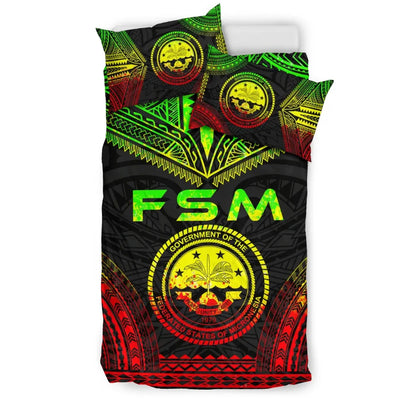 Federated States Of Micronesia Polynesian Chief Duvet Cover Set - Reggae Version