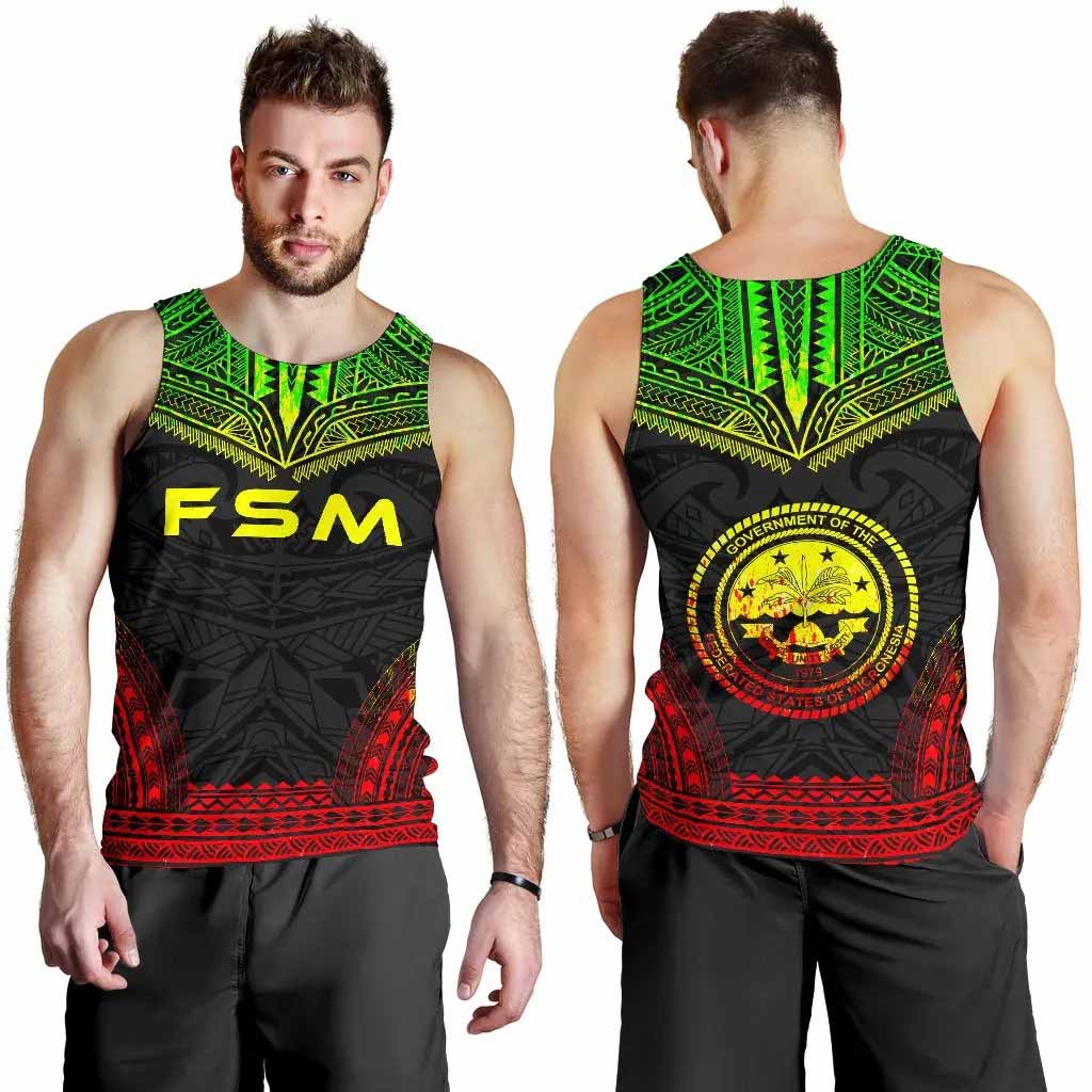 Federated States Of Micronesia Men Tank Top - Polynesian Chief Reggae Version