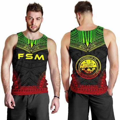 Federated States Of Micronesia Men Tank Top - Polynesian Chief Reggae Version