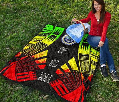 Federated States Of Micronesia Premium Quilt - Federated States Of Micronesia Seal Polynesian Reggae Tattoo
