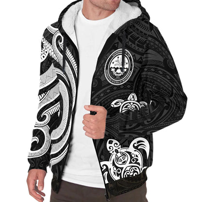 Federated States of Micronesia Sherpa Hoodie - White Tentacle Turtle