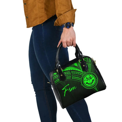 Federated States Of Micronesia Shoulder Handbag - Cross Style Green Color