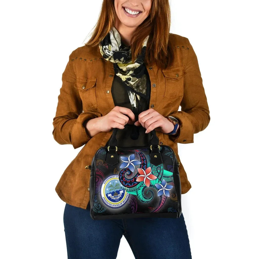 Federated States Of Micronesia Shoulder Handbag - Plumeria Flowers Style