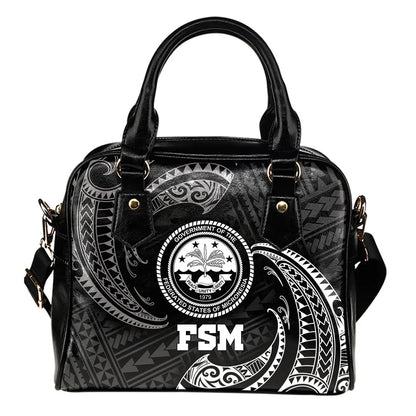 Federated States Of Micronesia Shoulder Handbag - White Tribal Wave