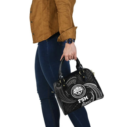 Federated States Of Micronesia Shoulder Handbag - White Tribal Wave