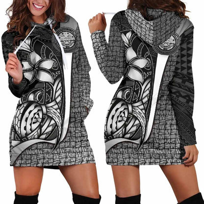 Federated States of Micronesia Female Hoodie Dress White - Turtle With Hook