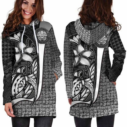 Federated States of Micronesia Female Hoodie Dress White - Turtle With Hook