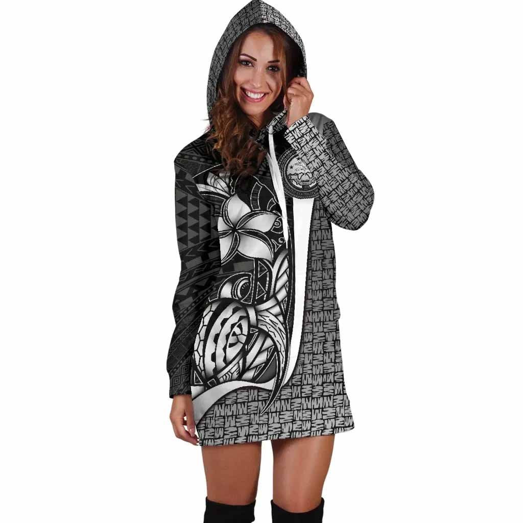 Federated States of Micronesia Female Hoodie Dress White - Turtle With Hook