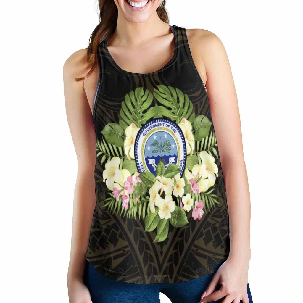 Federated States of Micronesia Women Racerback Tank - Polynesian Gold Patterns Collection