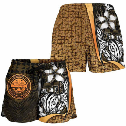 Federated States of Micronesia Women Shorts Gold - Turtle With Hook