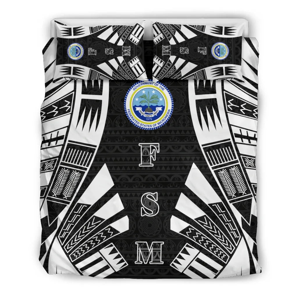 Federated States Of Micronesia Duvet Cover Set - Polynesian Tattoo