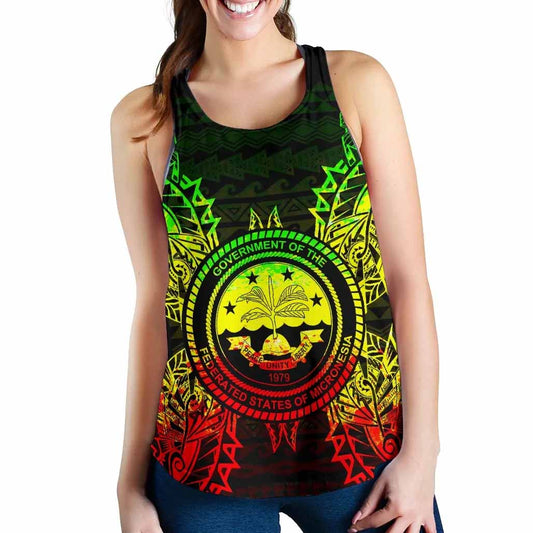 Federated States Of Micronesian Polynesian Women Tank Top Map Reggae