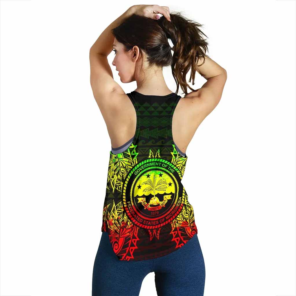 Federated States Of Micronesian Polynesian Women Tank Top Map Reggae