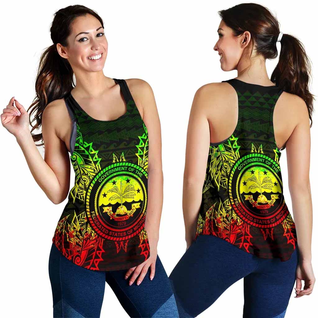Federated States Of Micronesian Polynesian Women Tank Top Map Reggae