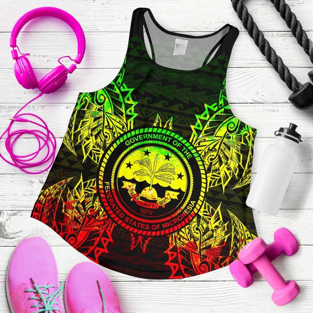 Federated States Of Micronesian Polynesian Women Tank Top Map Reggae