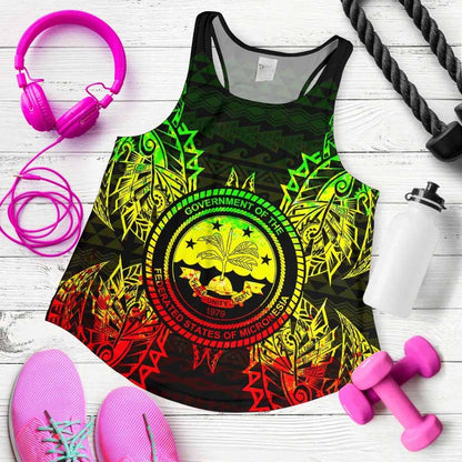 Federated States Of Micronesian Polynesian Women Tank Top Map Reggae