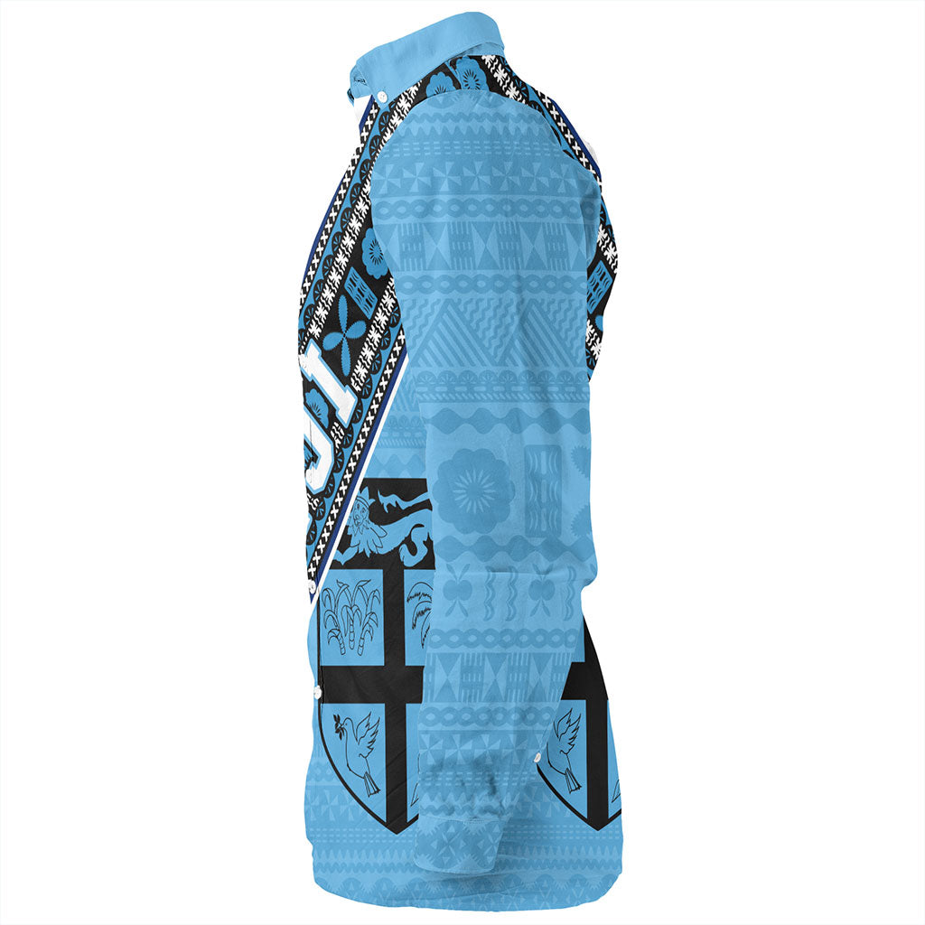 Fiji Long Sleeve Shirt Flag And Coat Of Arms