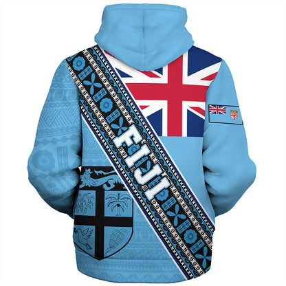 Fiji Sherpa Hoodie Flag And Coat Of Arms