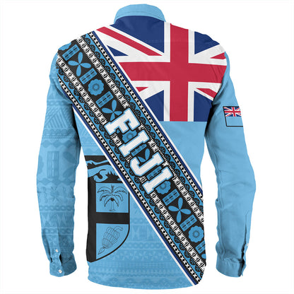 Fiji Long Sleeve Shirt Flag And Coat Of Arms