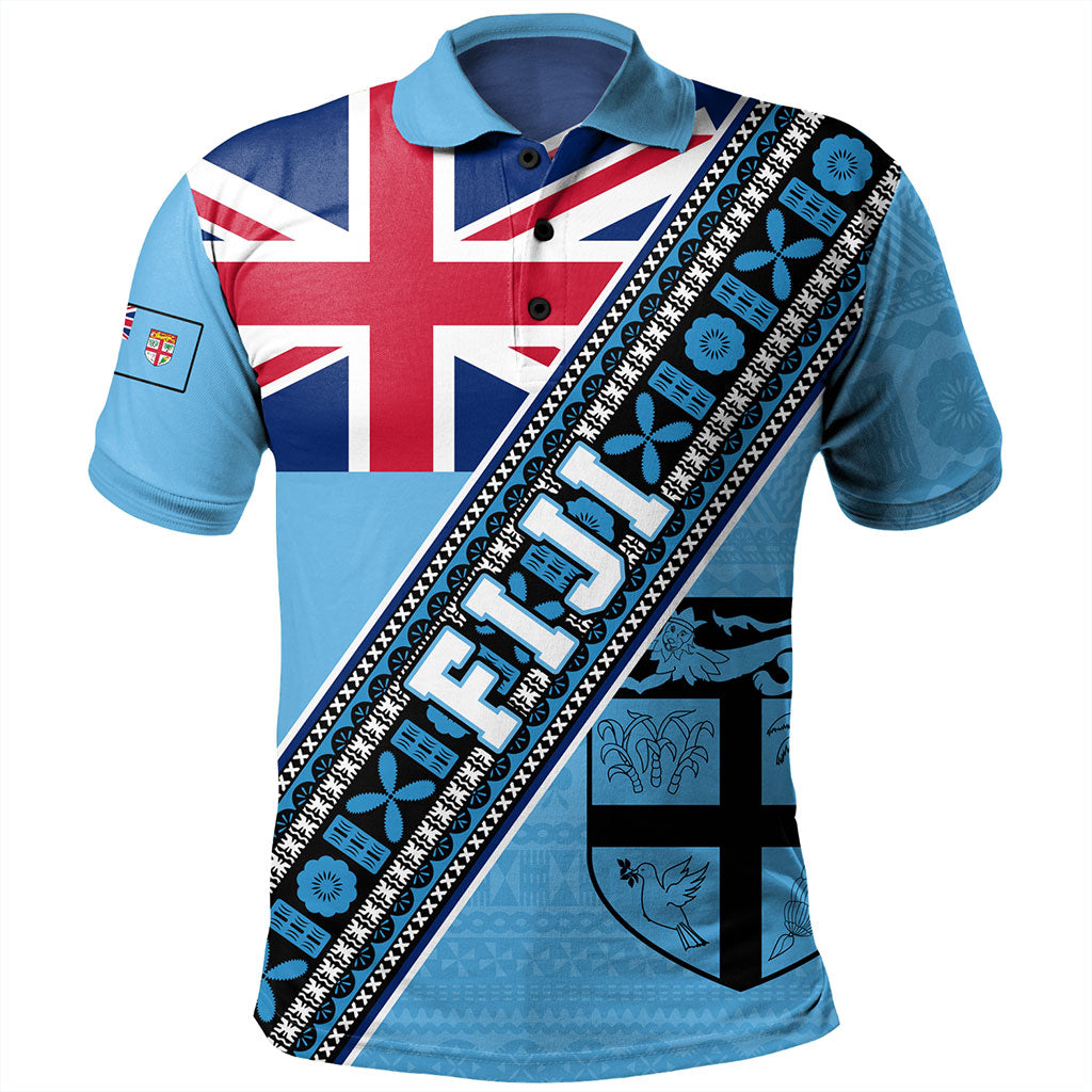 Fiji Polo Shirt Flag And Coat Of Arms