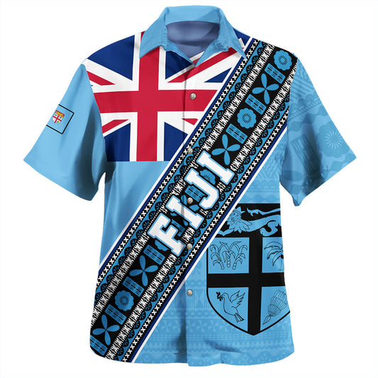 Fiji Hawaiian Shirt Flag And Coat Of Arms