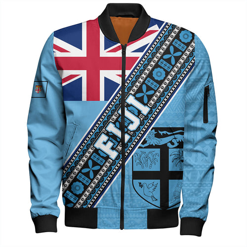Fiji Bomber Jacket Flag And Coat Of Arms