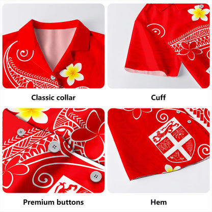 Fiji Hawaiian Shirt Polynesia Floral Tribal Ver.1