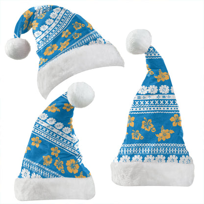 Fiji Christmas Hat Tapa Flower Fabric Print