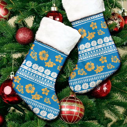 Fiji Christmas Stocking Tapa Flower Fabric Print