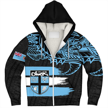 Fiji Sherpa Hoodie Tribal Melanesia Grunge Flag