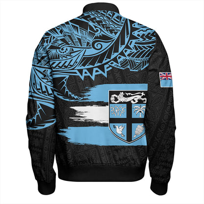 Fiji Bomber Jacket Tribal Melanesia Grunge Flag