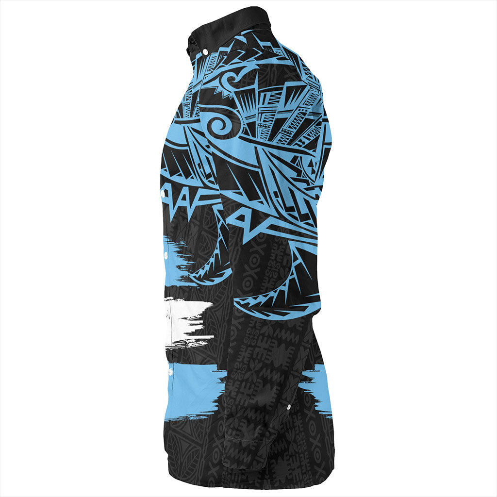 Fiji Long Sleeve Shirt Tribal Melanesia Grunge Flag