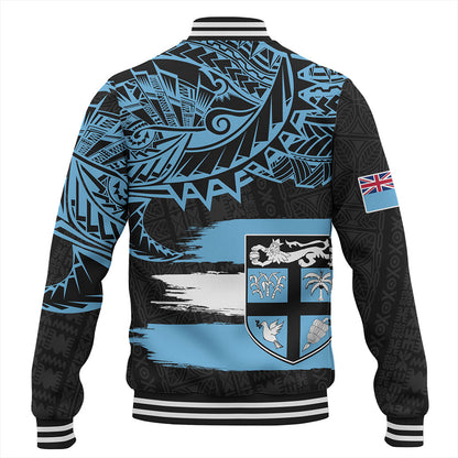 Fiji Baseball Jacket Tribal Melanesia Grunge Flag