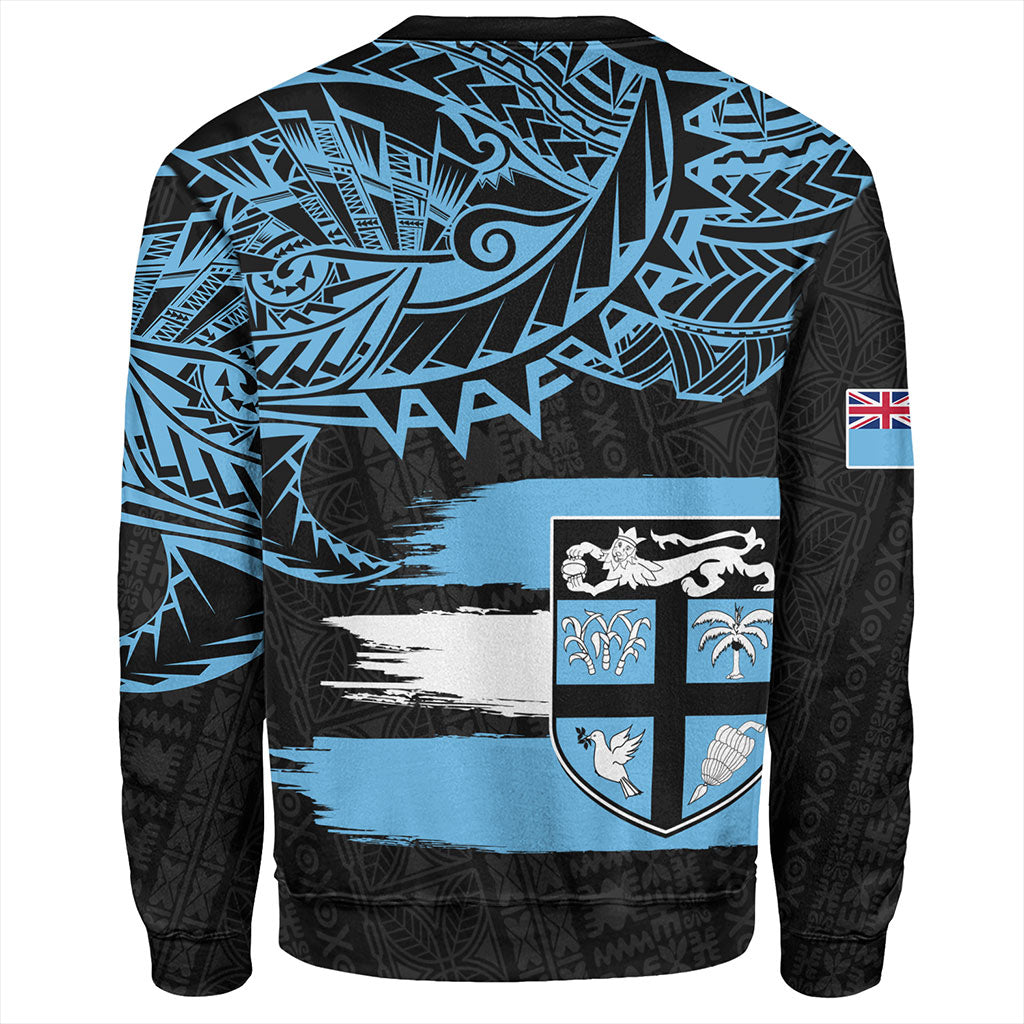 Fiji Sweatshirt Tribal Melanesia Grunge Flag