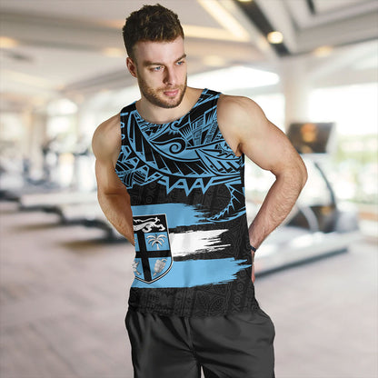 Fiji Tank Top Tribal Melanesia Grunge Flag