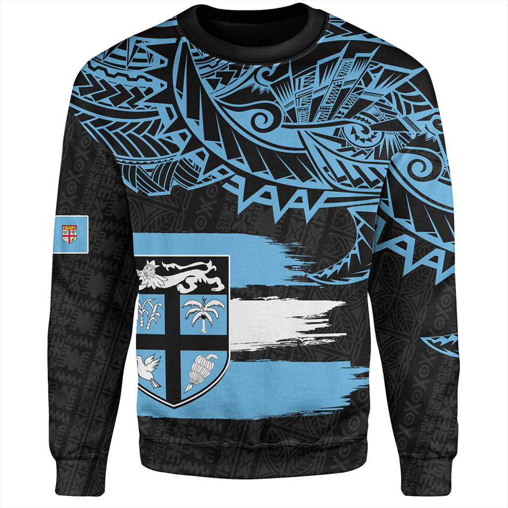 Fiji Sweatshirt Tribal Melanesia Grunge Flag